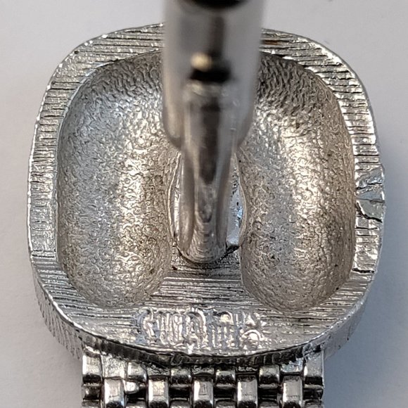 Vintage Mid Century Signed Swank Rhinestone Square Cufflinks - Picture 3 of 5
